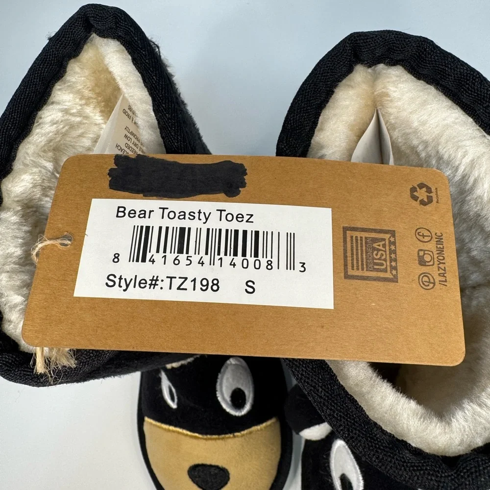 Lazy‎ One Black and Tan Bear Booties